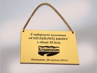 Tabliczka pamiątkowa do zawieszenia na łańcuszku
