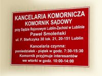 Tablica dla komornika lublin