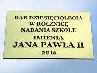 Grawerowana tablica- Dąb Pamięci