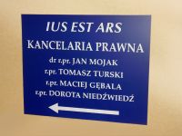 Tablica dla kancelarii radcy prawnego